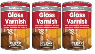 PEBBLE HUG Clear Gloss Varnish Tin Paint, DIY Enthusiasts, Crafters, Ideal for Wood, Metal, Plastic, Easy to Apply, Furniture, Home Decor, Art Projects, 300ml, (3 Pcs)