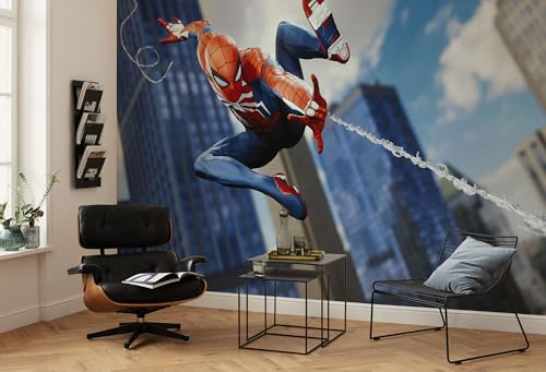 Komar fleece fototapet – Marvel Spider-Man Attack! - Storlek 400 x 250 cm – barnrum, barntapeter, tapeter