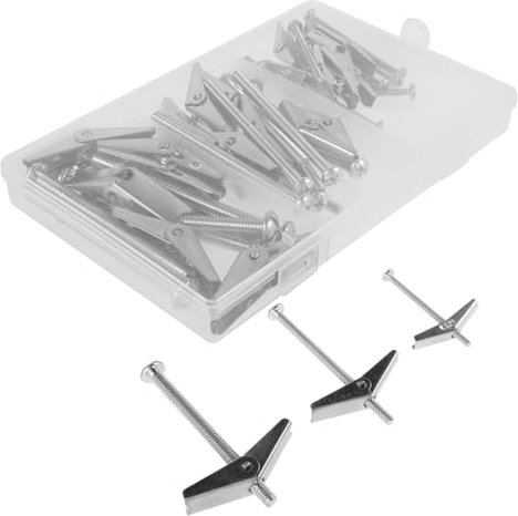 Garneck 24pezzi Ancoraggi Per Cartongesso Ad Alta Resistenza Kit Bulloni Levetta e Ad Alette Per Fissaggio Su Pareti e Soffitti Realizzati in Zincato Per Durata e Resistenza All Usura