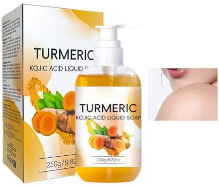 Gel douche au curcuma - 250 ml - Gel douche rafraîchissant pour le corps - Hydratant avec curcuma et acide kojique - Pour homme et femme