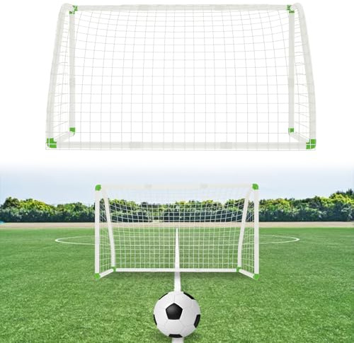 Aufun But de football en PVC 2,45 m x 1,55 m - But de handball de jardin avec mur et filet - Filet d'entraînement parfait par tous les temps - Convient pour les enfants, les adolescents et les adultes