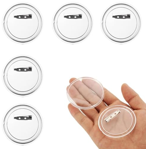 Quesuc 5 Piezas Chapas Personalizadas Botón De Pin Redondo De La Solapa De Acrílico De La Insignia 58Cm Chapas Pin Transparentes De Acrílico Para Actividades De Bricolaje Para Niños Y Creativas