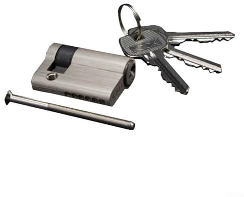 Cilindro cilindrico da 45 mm, 3 chiavi, in ottone, mezza serratura a cilindro per porta di passaggio resistente al fuoco, adatto per porte interne in legno, metallo, PVC