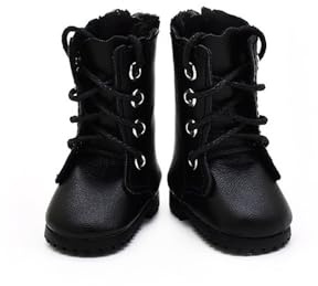 Uteruik Bottes pour poupée BJD 1/6 de 30 cm, Chaussures à Lacets, Accessoires de Costume (Noires)