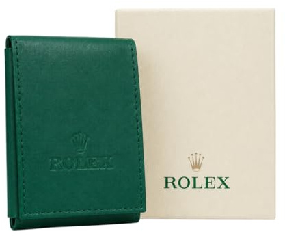 ROUHO Funda Individual de Reloj Viaje Estuche Relojero Hombre Organizador de Pulsera Verde Cuero Solapa Plegable Manga para Rolex Day‑Date