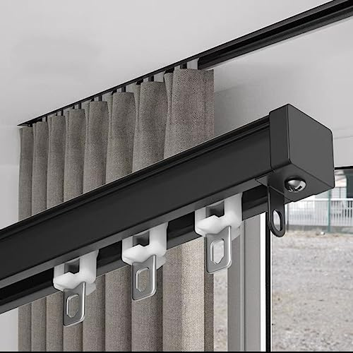 Heavy-Du Track Vägg/takmonterade aluminiumlegeringsskenor tyst flexibel glidning för rumsavdelare passar väggtjocklek 2,0–2,5 mm idealisk för upphängning av tunga