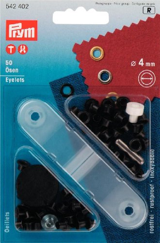 Prym 542402 Ösen Messing 4,0 mm brüniert, Metal, 4 mm
