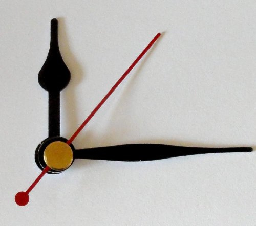 All Sizes of Clock Hands in Black or Gold (Black (Also includes red second hand), 47mm (from centre spindle to tip of minute hand))