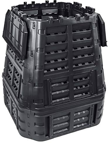 Festnight Composteur Outdoor Noir 650 L Plastique