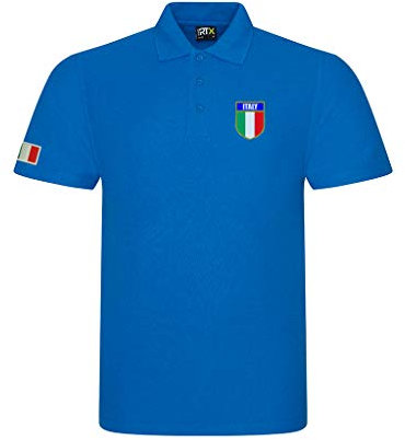 Super Lemon Italy Rugby Polo - Retro Vintage Blue for Men & Women | Sizes XS to 7XL | Perfect for Italian Rugby Fans, 6 Nations & World Cup (M)