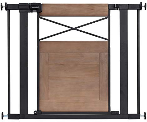 Safety 1st Adjustable Baby Gate for Doorways, Modern Farmhouse Style Gates for Pets, Toddlers, Babies, Children, Wood