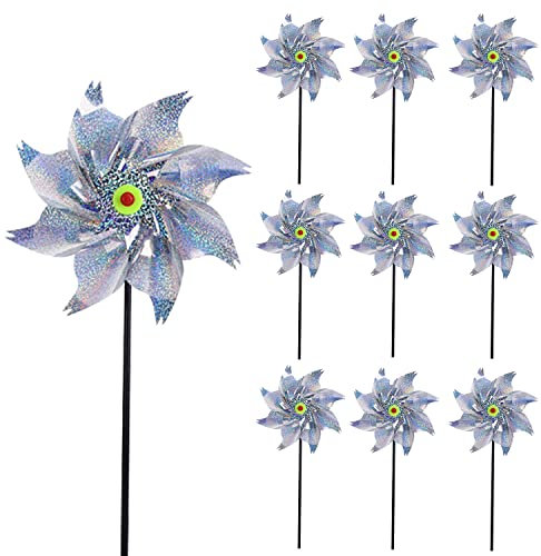 10 pcs Vogelabwehr Reflektierende Windmühle Vogelschreck Windrad Obstgarten Vogelabwehr Vertreiben Vögel Reflective Vogelabwehr, Vogelabwehr Reflektierende Windrad,für Protect Garten,Obstgarten,Hof