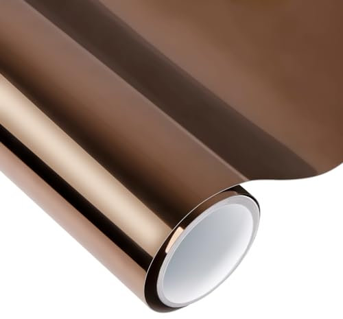 VINYL FROG Metallic Chrome Permanent Vinyl Glossy Permanent Adhesive Vinyl Roll 12''x5ft Brown Craft Vinyl for Home Decor, Logo, Banners, Window Graphics