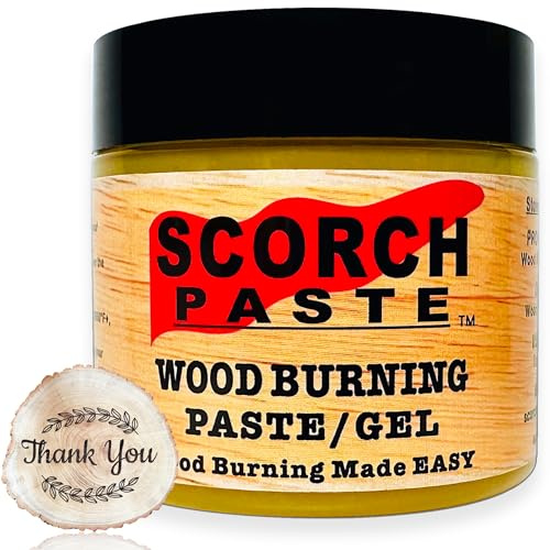 Scorch träeldningspasta – värmeaktiverad gelmarkör för hantverk och schablonsdesign, skapa exakt och enkelt konst på trä – 85 ml