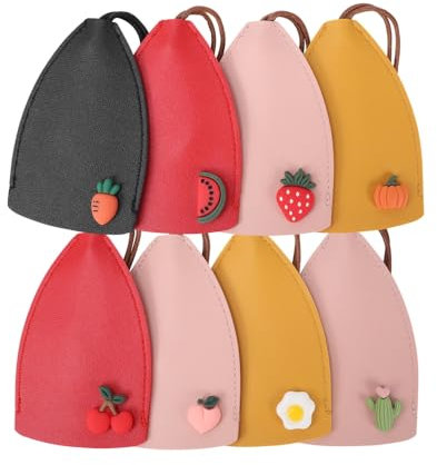 DONGKER Portachiavi per Auto,4/8 Pezzi Borsa Graziosa per Chiavi in Pelle PU Astuccio per Chiave Grande Capacità per Donna Uomo Come Regali di Natale