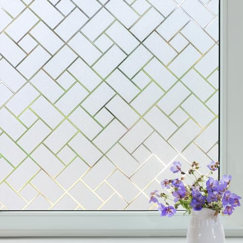 Lifetree Frosted Window Film Privacy, Anti-UV Decorative Film for Glass Windows Self-Adhesive Opaque Window Sickers for Home 60 * 200cm