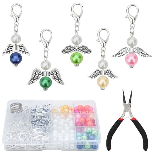 RAFIYU 60 Sets Schutzengel Schlüsselanhänger Anhänger, Gastgeschenke Hochzeit Little Angel, Schlüsselanhänger Engel Taufe Deko, Geburtstag Geschenk, Weihnachtsgeschenke Kleinigkeiten Set