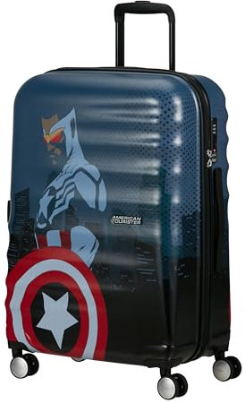 American Tourister Marvel Legends FL - Spinner M Suitcase, 67 cm, 64 L, Multicolor (Captain America City)