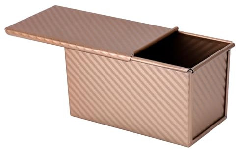 Molde para panera – Molde para panadería, molde para tostadas con tapa, molde para pan , molde de acero al carbono con tapa deslizante, práctico para cocina, panadería, restaurante