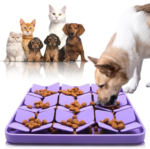 Alfombra Olfativa para Perros | Juguetes para Perros | Estimula el Olfato y Reduce el Estrés y la Ansiedad de tu Mascota | con Ventosas Antideslizantes | Color Púrpura (Lila)