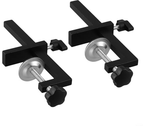 Juego de 2 abrazaderas de mesa ajustables de 140 mm, rango de sujeción para carpintería, apertura en forma de F