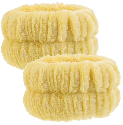 CALLARON 2piezas Pulseras De Franela Para Lavado Facial y Spa Unidades Suaves y Elegantes Para Mujeres y Niñas