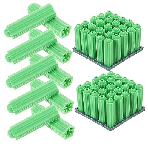 DIYEAH 100 Pièces tube d'expansion en plastique mur ancres pour cloisons sèches ancrages pour cloisons sèches vis d'ancrage pour cloison sèche kit d'ancrage pour cloisons sèches Vert