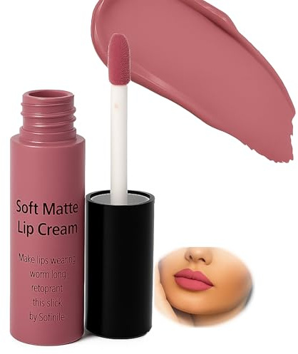 Velvet Matte Liquid Lipstick - Long Lasting Soft Rose Nude Color, Lightweight Comfortable Formula, Transfer Proof Waterproof Lip Gloss for All Day Wear, Smooth Velvet Finish (#601 Rose Nude)