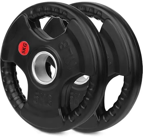 Fit-Force – Discos de Pesa Olímpica 5 KG (2 Unidades) | Hierro Fundido con Revestimiento de Caucho | Diámetro Olímpico 50 mm | Discos de Pesas para Barra y Entrenamiento en Casa o Gimnasio