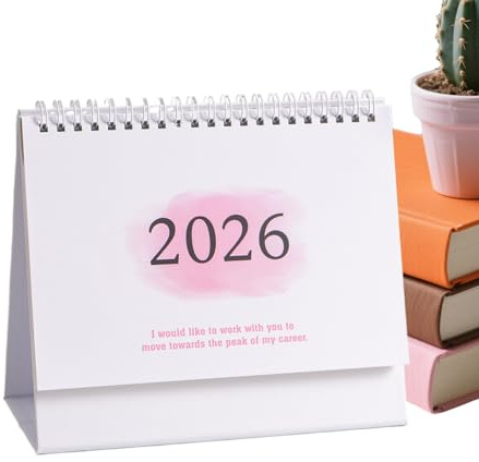 Calendario de escritorio 2026 | Calendario de escritorio 2025 2026, planificador mensual de papel grueso para el hogar, oficina, planificación, escuela, dormitorio, apartamento, profesor, estudiante