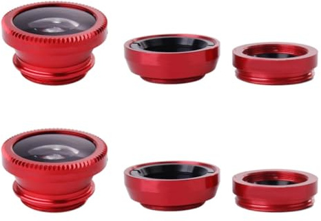 MAGICLULU 2 Sets 3-in-1 Clip-On Phone Camera Lens Kit with Fisheye Wide Angle and Macro Lenses Mobile Camera Lens Set with and Black Clip for Smartphone Photography