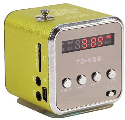 fosa Digital Portable Mini Speaker Music MP3/4 Player Micro SD/TF USB Disk Speaker FM Radio for Outdoors & Indoors: Home, Dorm Room, Kitchen, Bathroom, Car, Parties, Travel, Sports, ect(Green)