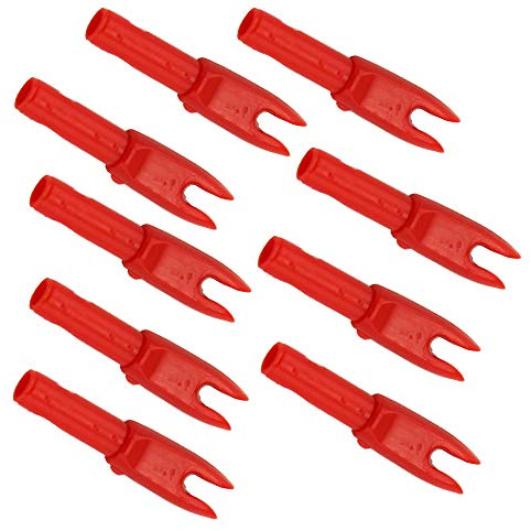 UP100 50 pcs Transparent Red/Green/Blue Archery Nock Arrow Shaft G Nocks Small Groove .088 (Red)