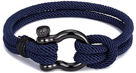 EXINOX Bracelet Nautique en Corde avec Fermoir à Cap | Homme Femme | Style Nautique Bougie de Mer Voilier Marine