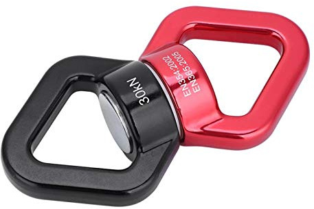 Eslabón Giratorio de Cuerda, Giratorio de Escalada Giratorio Gran Hardware Alta Resistencia a la Tensión Servicio Pesado 30KN para Exteriores para Escalada en Roca(Negro Rojizo)