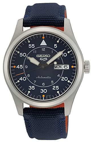 Seiko 5 Sports Military Flieger SRPH31K1 automatisk blå urtavla blå armband