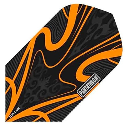 US Darts 3 Sets (9 Flights) Pentathlon LUX Orange Slim Dart Flights - 100 Micron