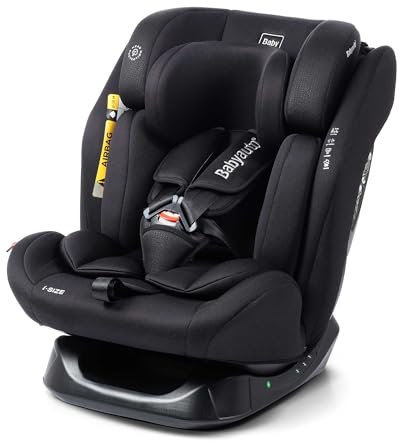 BABYAUTO - Silla de coche sin isofix LOLO 40-150cm – Edad: desde el nacimiento hasta los 12 años –I-size – Acontramarcha hasta los 105 cm, 4 años aprox - Sin Isofix (BLACK EMBOSSED)