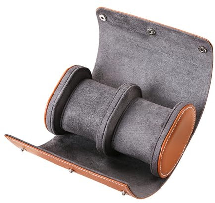 Tiardey Étui de Rouleau de Montre pour Hommes Étui de Montre en Cuir Organisateur élastique en PU matériel Vintage vitrine de Rangement pour Montre Bijoux