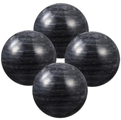 HAPINARY 4piezas Balones De Mano De Jade Para Ejercicio Prácticas y Portátiles Para Personas Mayores Rodantes Masaje Color Negro