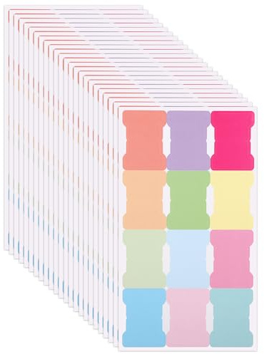 20 Ark/240 Stycken Sticky Index-flikar, Dubbelsidiga Book Page Markers Tabs Tomma Månadsflikar Skrivbara Sticky Notes Flaggor Självhäftande Planner Stickers för Märkning (Macaron)