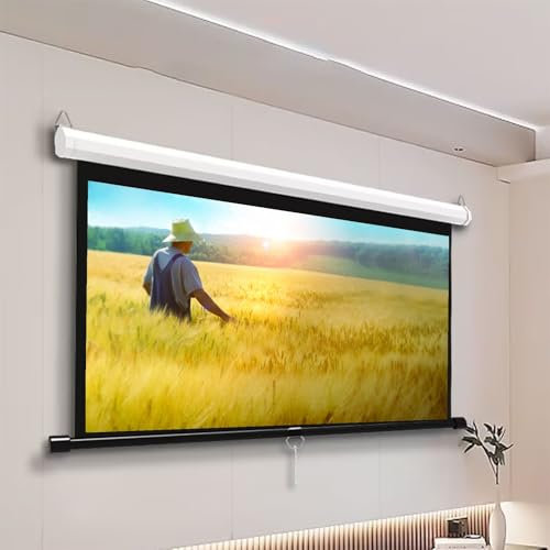 16:9 HD Projektionsduk 60/72'' Handdriven Neddragbar Filmduk, För Konferensrum, Kyrkans Evenemang, Trädgårdsfester, Justerbar Skärm Höjd(72-16:9)