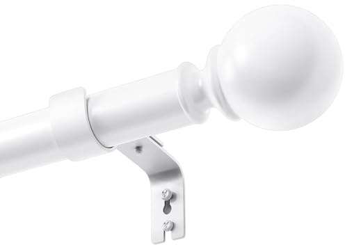 Barras de cortina para cortinas con ojales barras de cortina blancas incluye remates redondos soportes y accesorios para sala de estar y baño Blanco 84-237CM