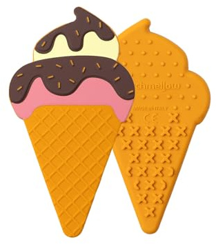 Muchmellow - Massaggiagengive MADE IN ITALY in Silicone per Neonati, Doppia Texture Dentizione, Sollievo Gengive, Plastic Free, BPA Free, Lavabile Lavastoviglie (Gelato)
