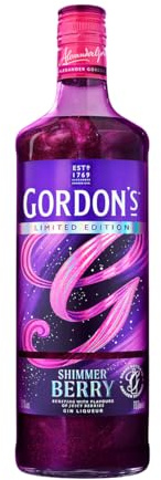 Gordon's Shimmer Berry Gin Likör, Einzigartiger Glitzer-Effekt, Limitierte Auflage, mit Aromen von saftigen Beeren, 20% vol, 700ml Einzelflasche
