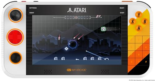 MY ARCADE Atari Gamestation Go, Retro Portable Gaming Console with 200+ Games, 7-inch Screen, Wi-Fi, Rechargeable Battery