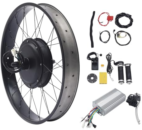 Bdneygtyr E Bike Kit de conversion de vélo électrique 1500 W 48 V pour vélo fatbike de 26 jusqu'à 55 Nm de couple avec écran LCD et contrôleur 35 A pour adultes