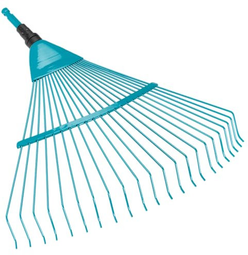 Gardena Balai à Gazon Combisystem: Balai en éventail pour Le Nettoyage et l'aération du Gazon recouvert de Mousse, avec Dents métalliques Robustes, Largeur de Travail 50 cm (3100-20)