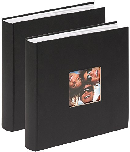 walther design Album Fotografico Nero 30 x 30 cm con Ritaglio di Copertina, Confezione Doppia, Fun FA-208-BD
