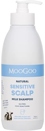 MooGoo Milk Shampoo - For Itchy, Dry, Sensitive Scalps Prone to Eczema & Psoriasis – Sulphate-Free, Silicone-Free, Paraben-Free - Natural Gentle Formula – 500 ml